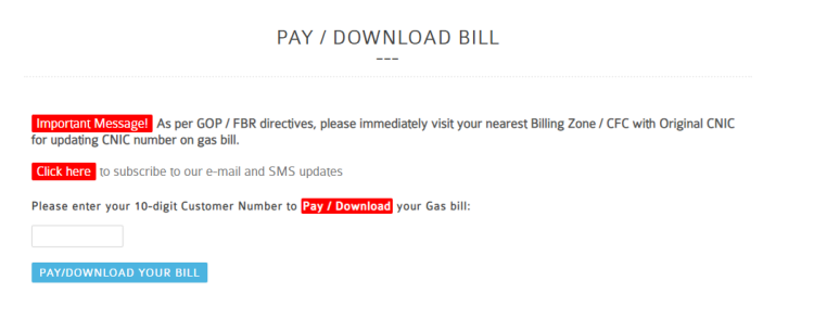 sui gas Online Bill Check