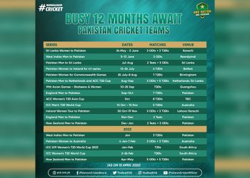 Pakistan announce busy 12 months for national sides