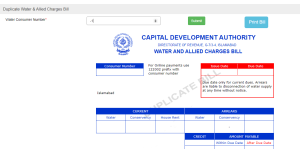 CDA Water Bill Online