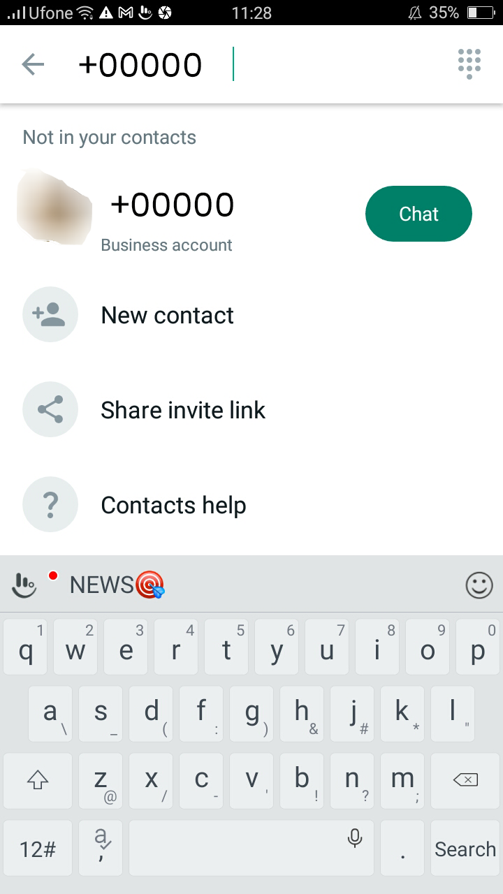 finding the person to Message unsaved contact on WhatsApp