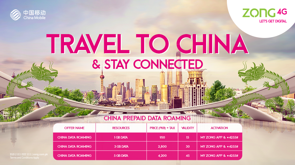 Zong 4G’s New Roaming Bundle for china travelers