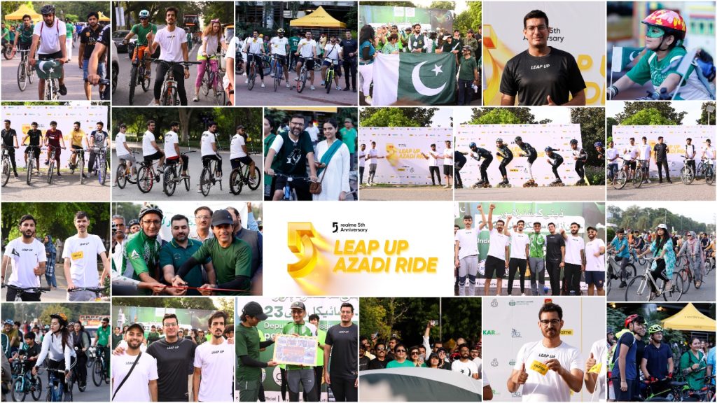 Lahore’s Cycling Enthusiasts Participate in the ‘realme Leap Up Azadi Ride’