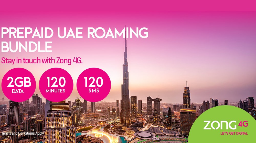 UAE IR Prepaid Bundle on New Year with Zong 4G